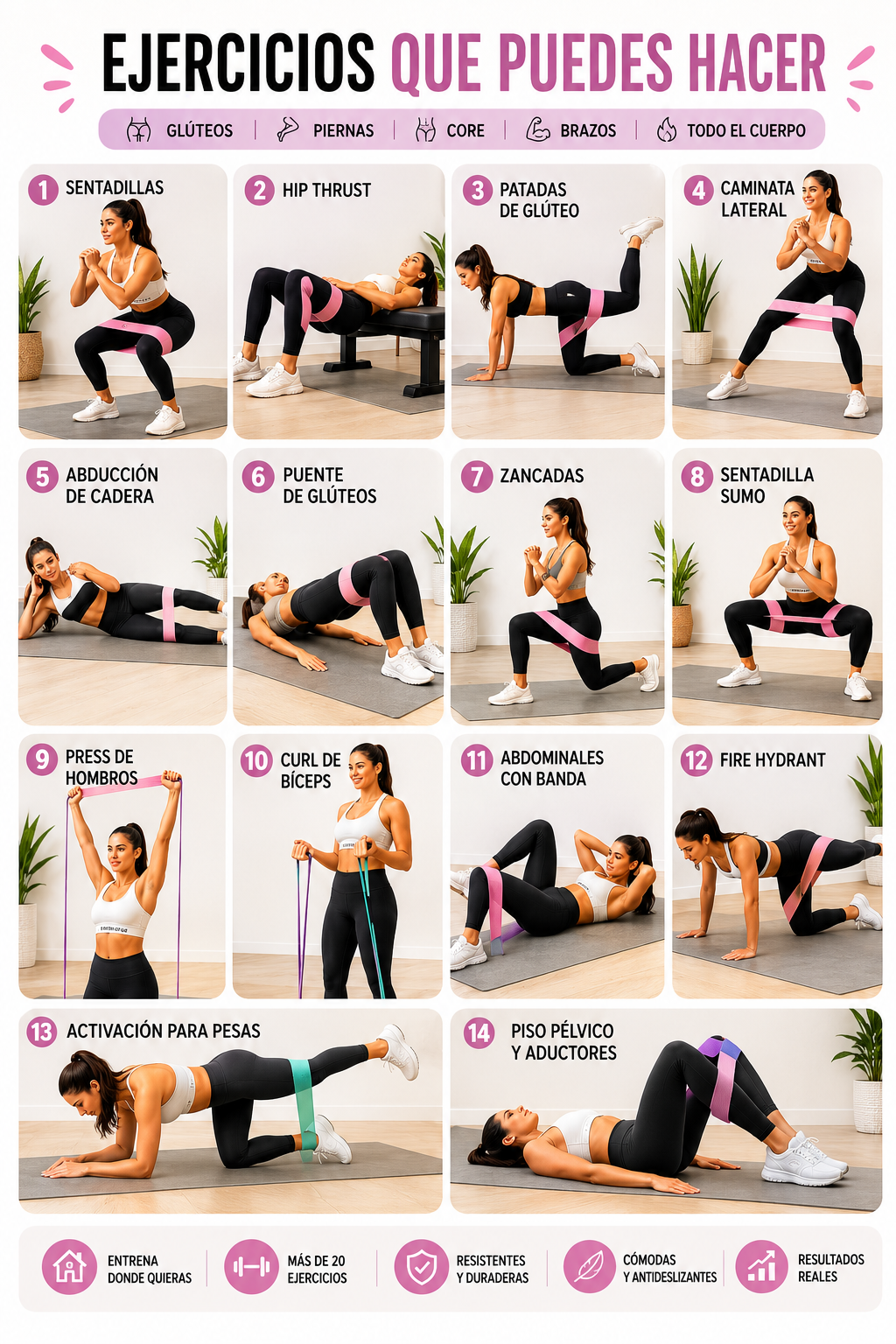 Set de 3 Bandas Elásticas de Fitness