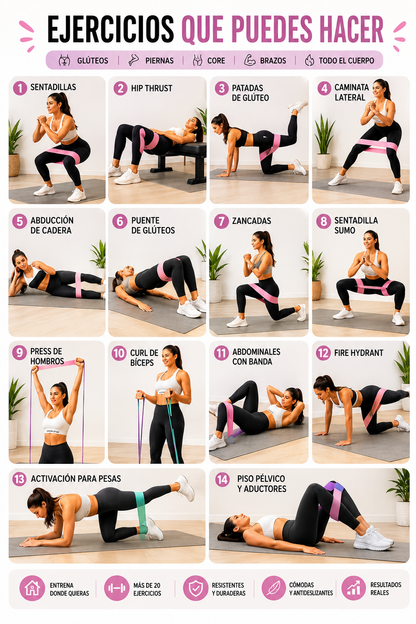 Set de 3 Bandas Elásticas de Fitness